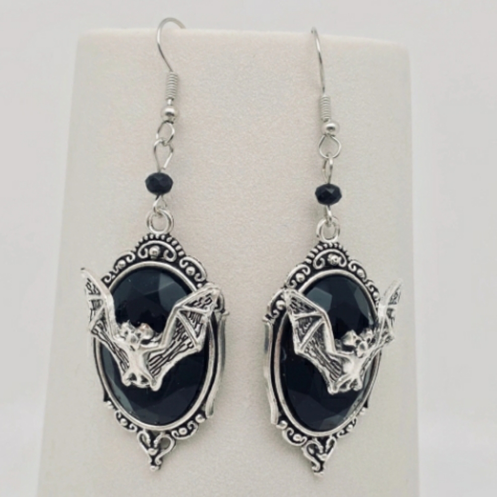 Goth bats earrings